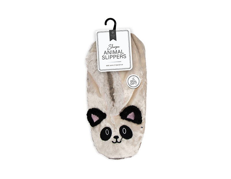 Wholesale Ladies Sherpa Animal Slippers