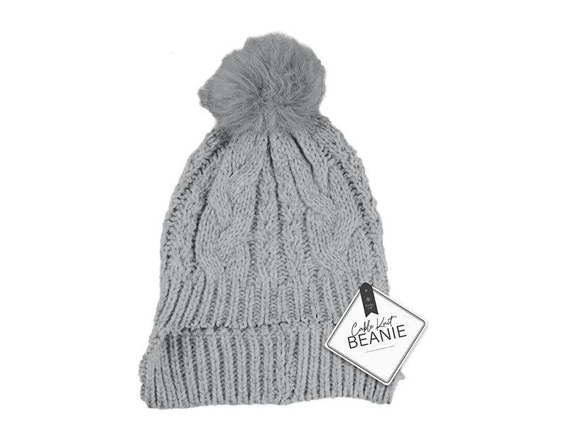 Wholesale Cable Knit Hat with Pom Pom