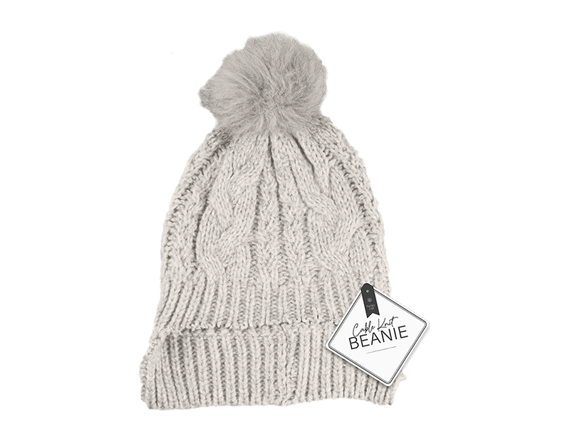 Wholesale Cable Knit Hat with Pom Pom