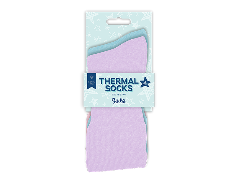 Wholesale Girls Thermal Socks 3pk