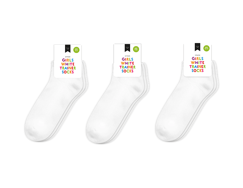 Wholesale Girls Plain Trainer Socks