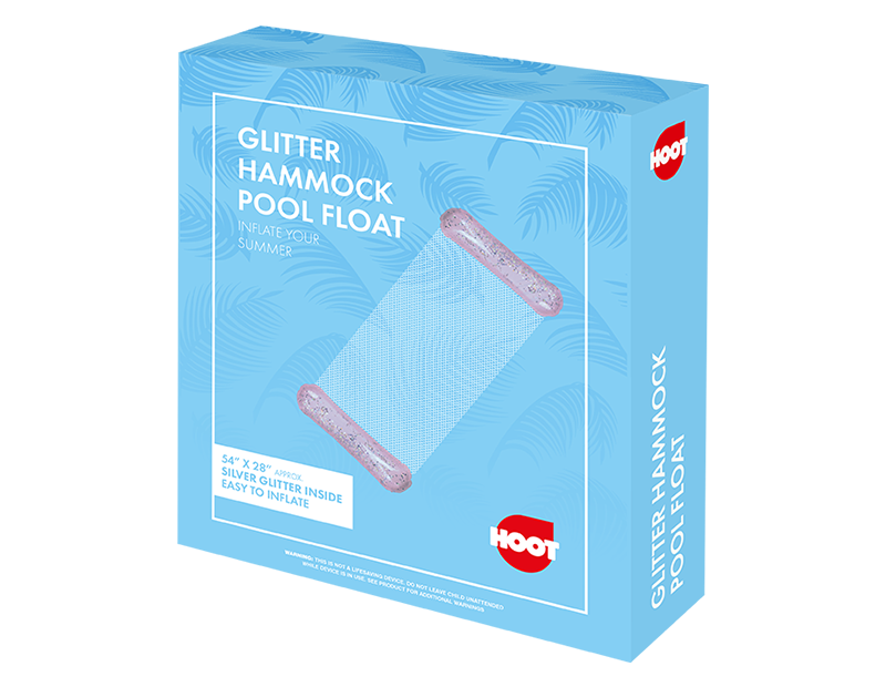 Wholesale Inflatable Glitter Hammock Pool Float 137 x 70cm