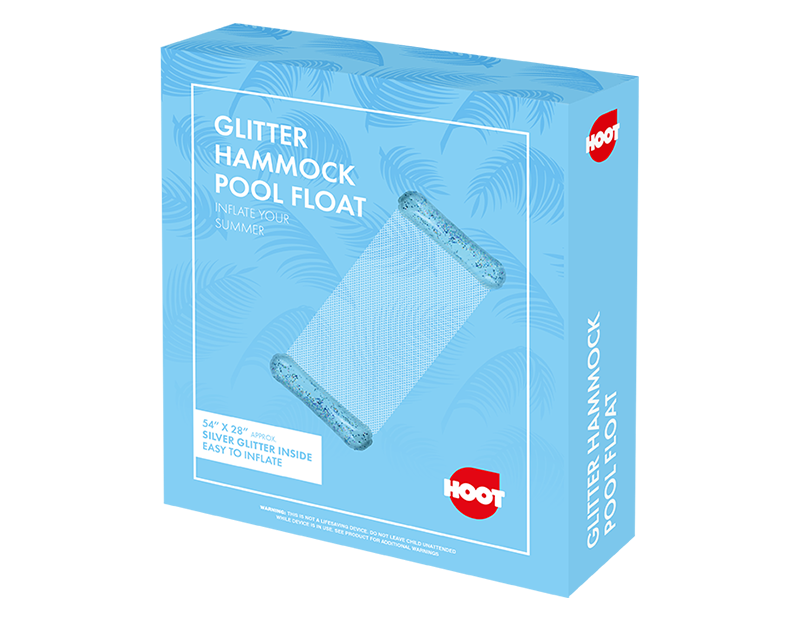 Wholesale Inflatable Glitter Hammock Pool Float 137 x 70cm