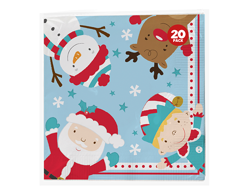 Christmas 3 Ply Napkins - 20 Pack (With PDQ)