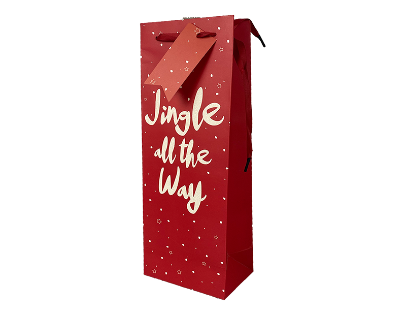 Christmas Luxury Foiled Bottle Bag