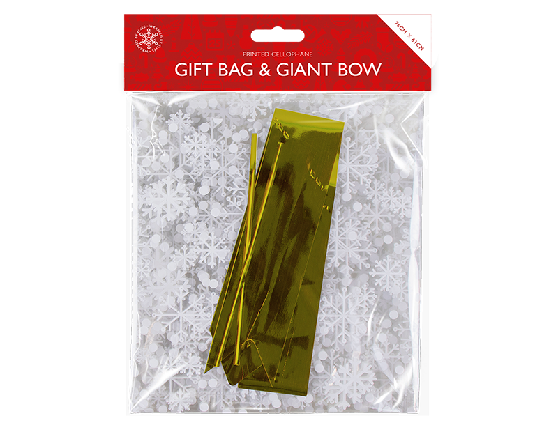 Wholesale Christmas Cellophane Gift Bag with Giant Bow