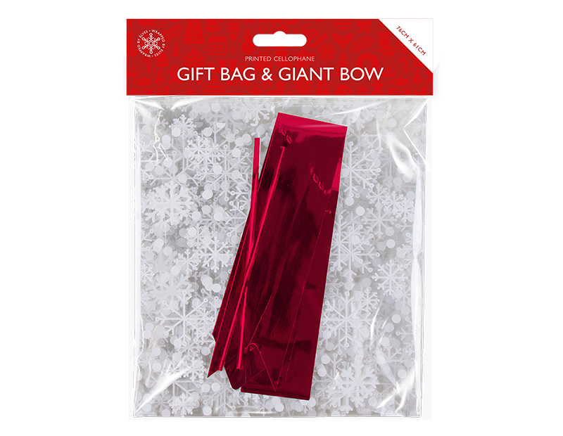 Christmas Cellophane Gift Bag with Giant Bow
