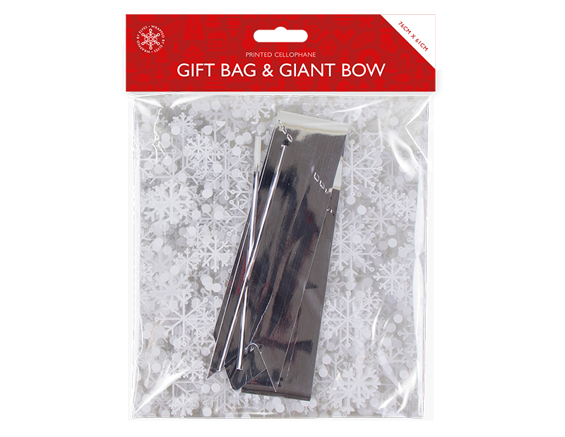 Christmas Cellophane Gift Bag with Giant Bow