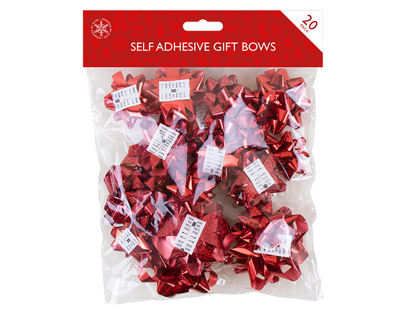 Christmas Metallic Gift Bows - 20 Pack
