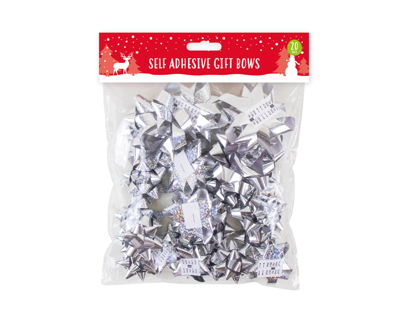 Christmas Metallic Gift Bows - 20 Pack