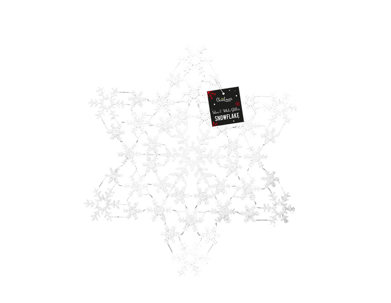 Silver & White Acrylic Snowflake 32cm