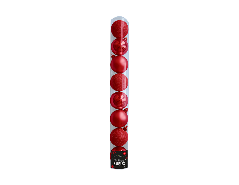 Red Baubles 5cm - 8 Pack (With PDQ)