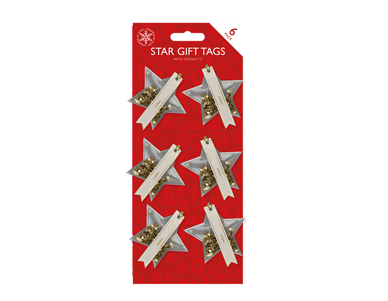 Wholesale Christmas Star Confetti Tags