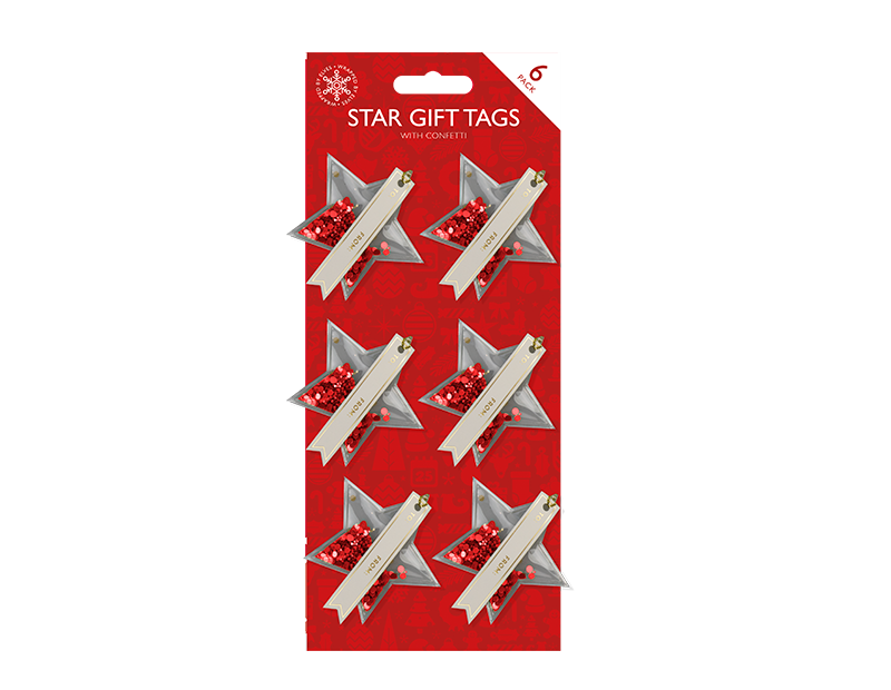 Wholesale Christmas Star Confetti Tags