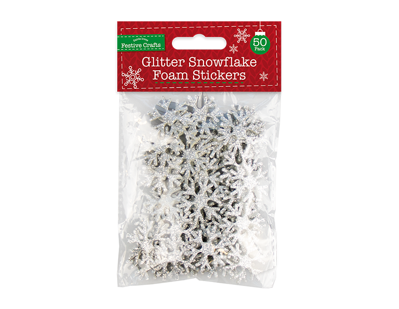 Wholesale Glitter Snowflake Foam Stickers