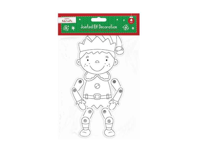 Wholesale Christmas Jointed Card Decorations 4pk