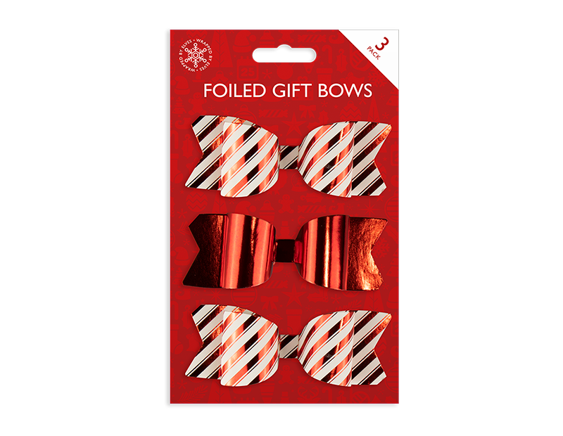 Wholesale Foiled Gift bows 3pk