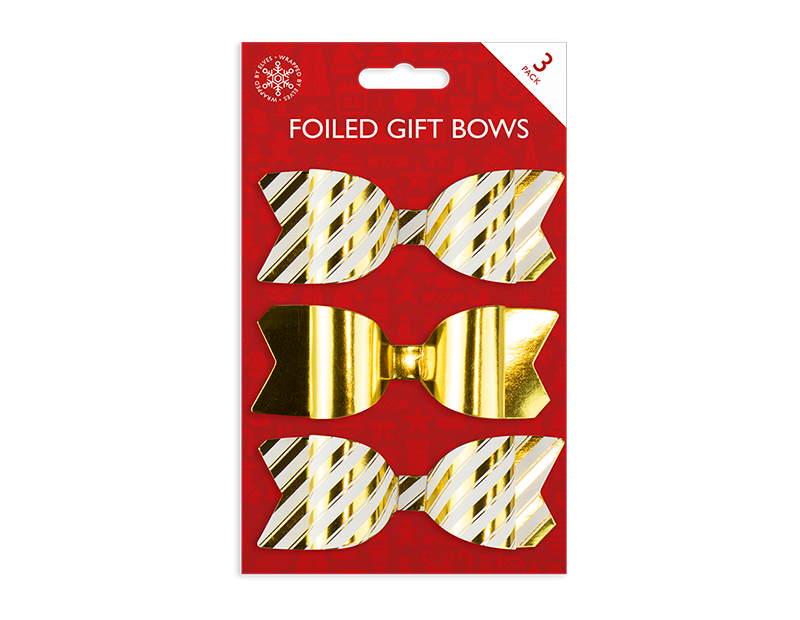 Wholesale Foiled Gift bows 3pk