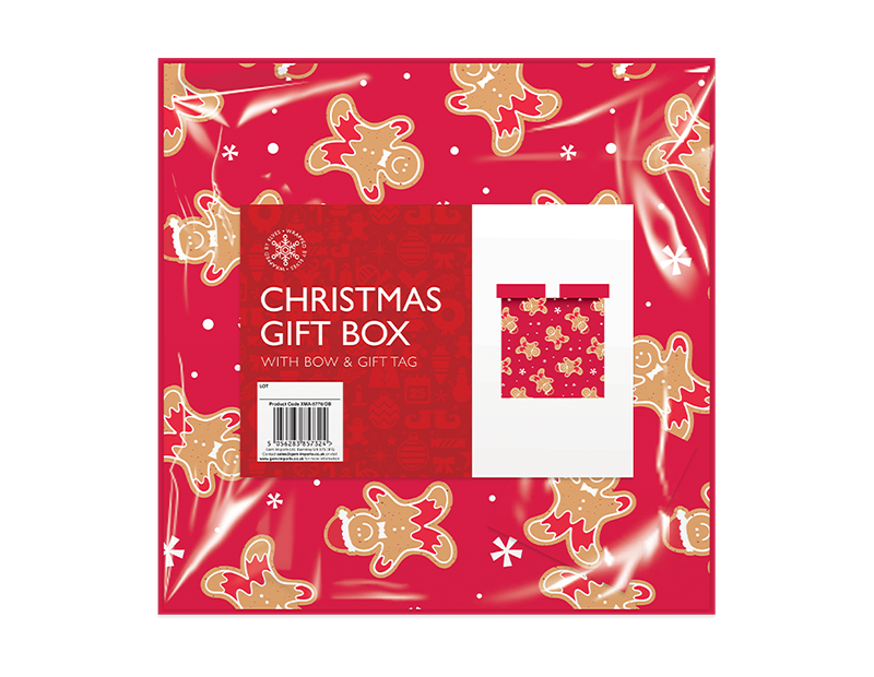 Wholesale Square Gift Box with bow & Tag Bulk Buy Christmas Gift Bags