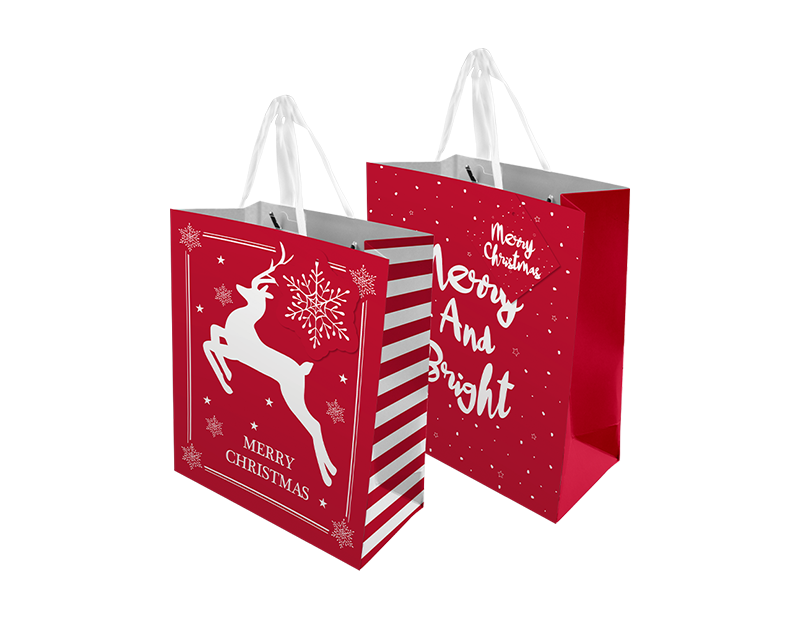 Christmas Traditional Medium Gift Bags - 2 Pack