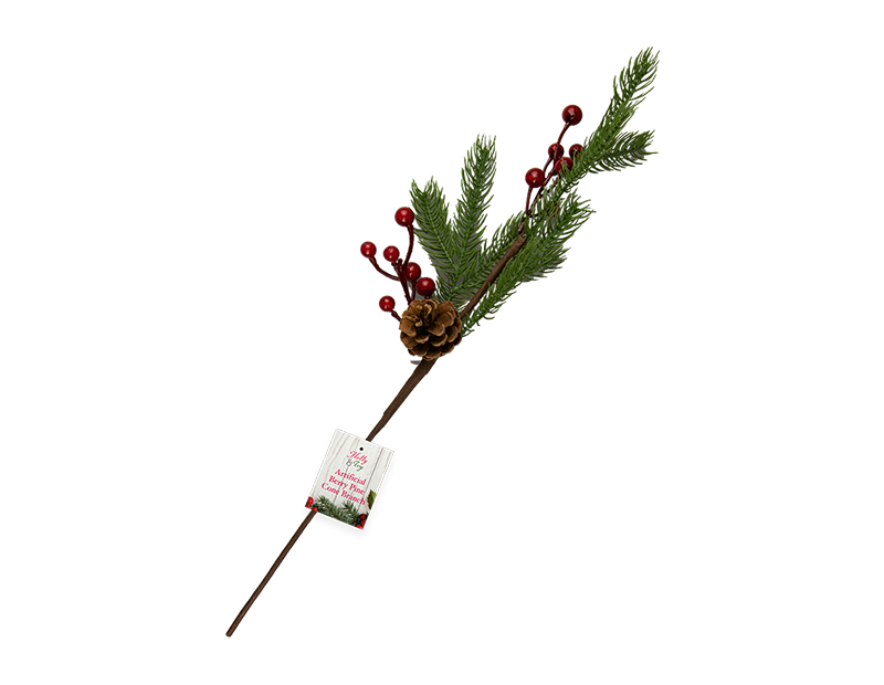Wholesale Artificial Berry/ Pine Cone Branch 55cm