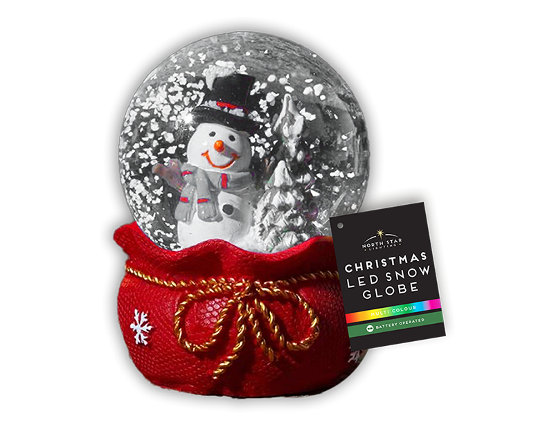 Wholesale LED Multicolour Resin Snow Globe 9cm Bulk Buy Christmas
