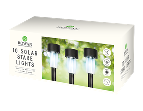 Wholesale 10 solar black stake lights bright white | Gem imports Ltd.