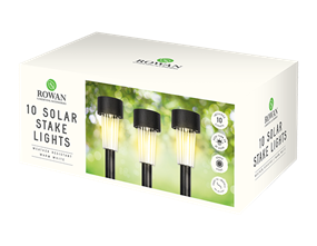 Wholesale 10 solar black stake lights warm white | Gem imports Ltd