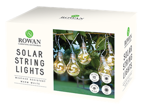 Wholesale 10 Solar Light bulb string lights Warm white | Gem imports Ltd.