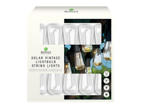 Wholesale 10 solar vintage light bulb string lights warm white | Gem imports Ltd