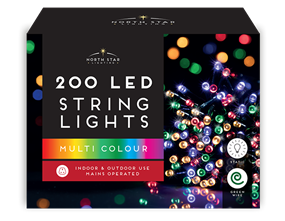 Wholesale 200 Led Mains Operated Christmas Lights - Multicoloured