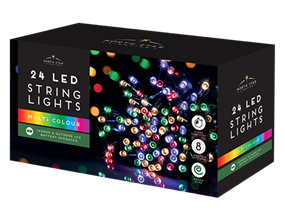 Wholesale 24 LED Battery Operated Timer Lights - Multicoloured