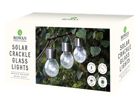 Wholesale 3 solar crackle glass hanging lights bright white | Gem imports Ltd.