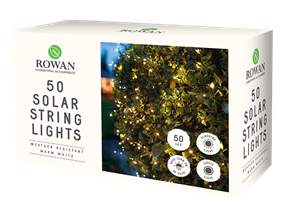 Wholesale 50 LED solar string lights warm white | Gem imports Ltd.