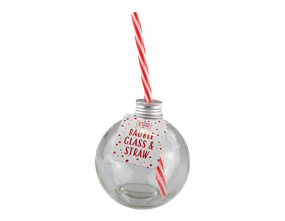 Wholesale Christmas Bauble Glass With Straw | Gem Imports Ltd