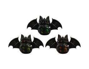 Wholesale Black Neon bead squishy Bat PDQ | Gem imports Ltd
