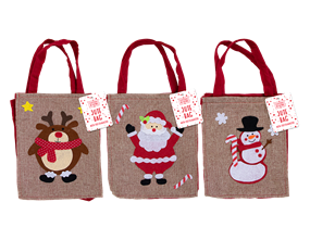 Wholesale Christmas Jute Bag With Felt Character | Gem Imports Ltd