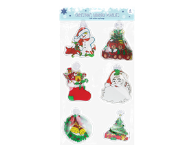 Christmas Window Plaques - 6 Pack