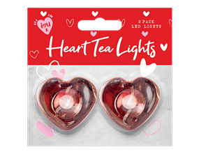 Wholesale Chrome Heart LED tealights 2pk