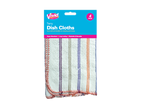 Terry Dish Cloths - 4 Pack