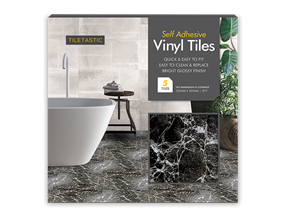 Wholesale Dark Marble Adhesive Vinyl Floor Tiles 5pk