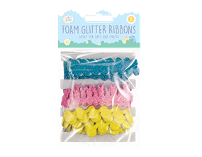 Wholesale Easter foam Glitter Ribbons 3pk.