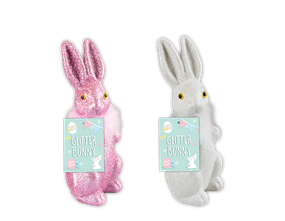 Wholesale Plastic Glittery Bunny Decorations | Gem imports Ltd.