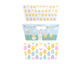 Wholesale Easter rectangle printed Hamper tray | Gem imports.