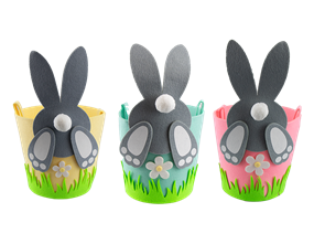 Wholesale Easter Pom Pom Bunny Basket | Gem imports Ltd.
