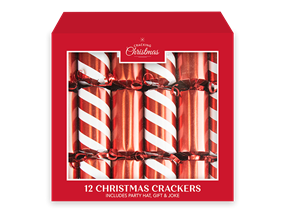 Wholesale Family Christmas 12" Crackers 12pk Red
