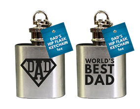 Father's Day 1oz Hip Flask Keychain PDQ