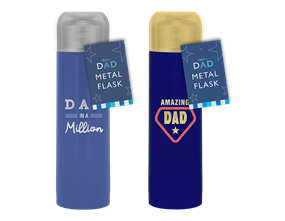 Wholesale Father's Day Foil Metal Flask 24.5 x 7cm