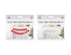 Wholesale Foiled Merry Christmas Bunting 2m | Gem imports Ltd.