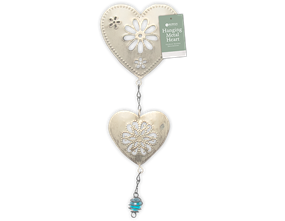 Wholesale Cream hanging heart decoration | Gem imports Ltd.